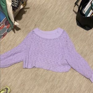 Oversized Cropped purple sweater free people XS